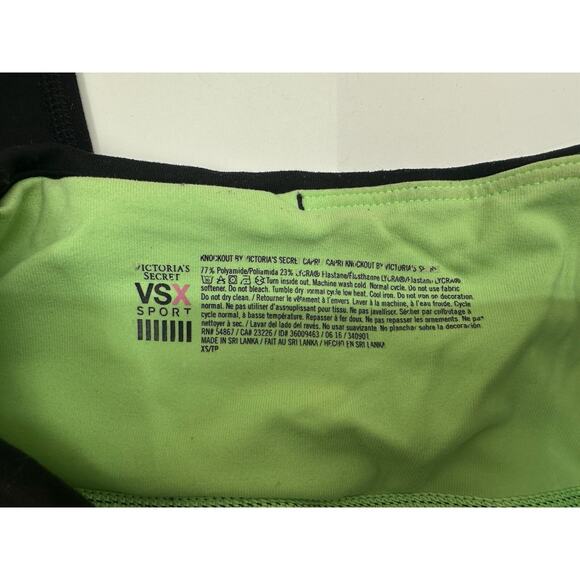 Victorias Secret Sport Womens Leggings Size XS Black Rainbow Knockout Capri - Picture 4 of 11